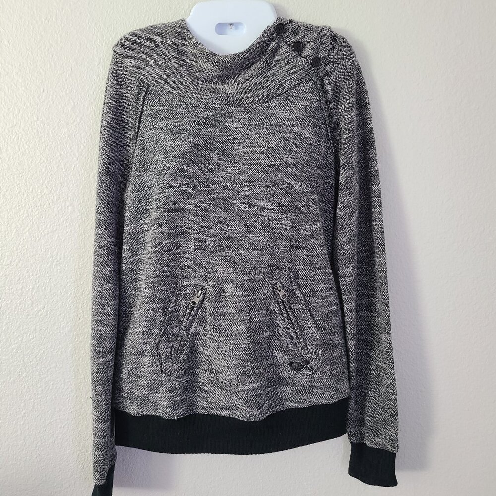 Roxy Women’s Gray Knit Hoodie Sweater Size Small